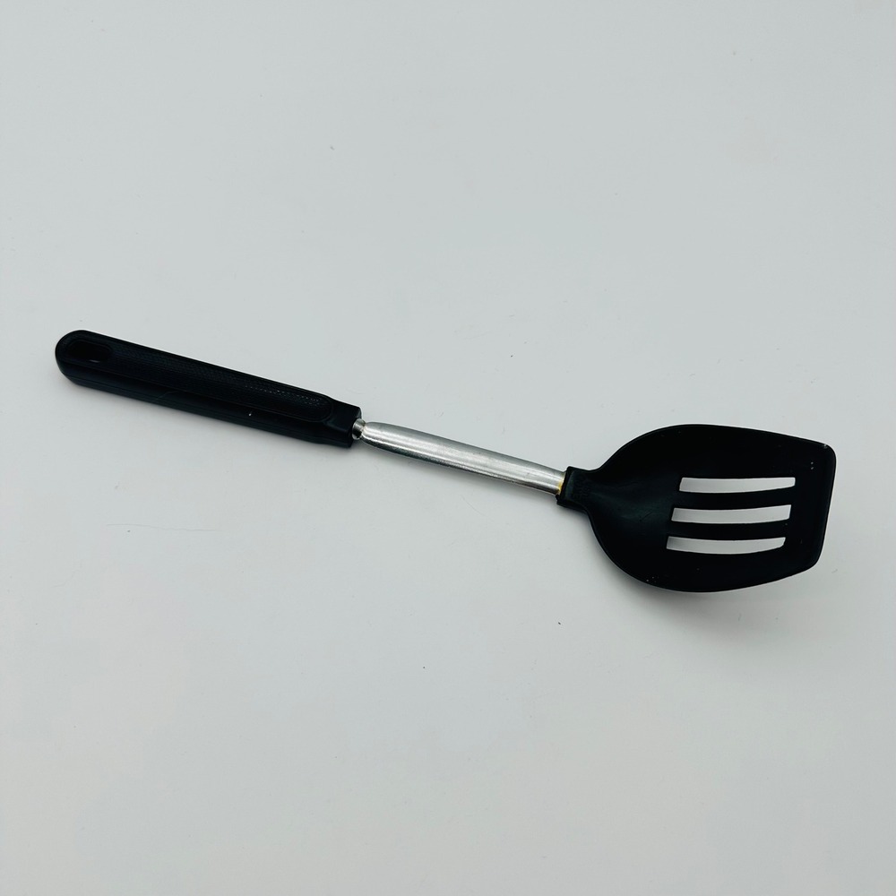 Ekco USA Vintage Slotted Spatula Black Nylon Stainless Steel 12‎ Inch